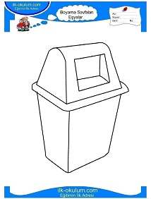 Çocuklar İçin Çöp-Kutusu Boyama Sayfaları 